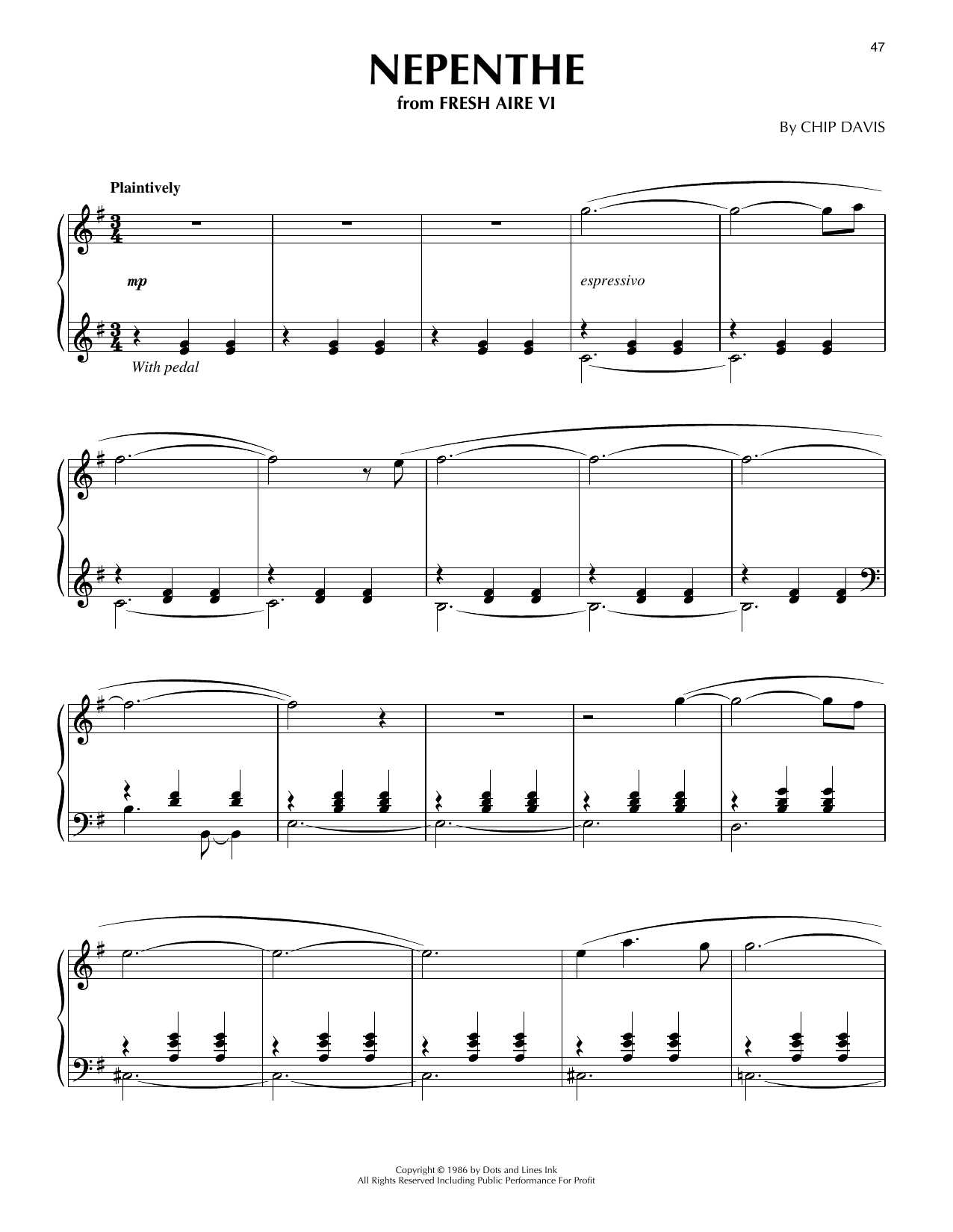 Mannheim Steamroller Nepenthe sheet music notes and chords arranged for Piano Solo