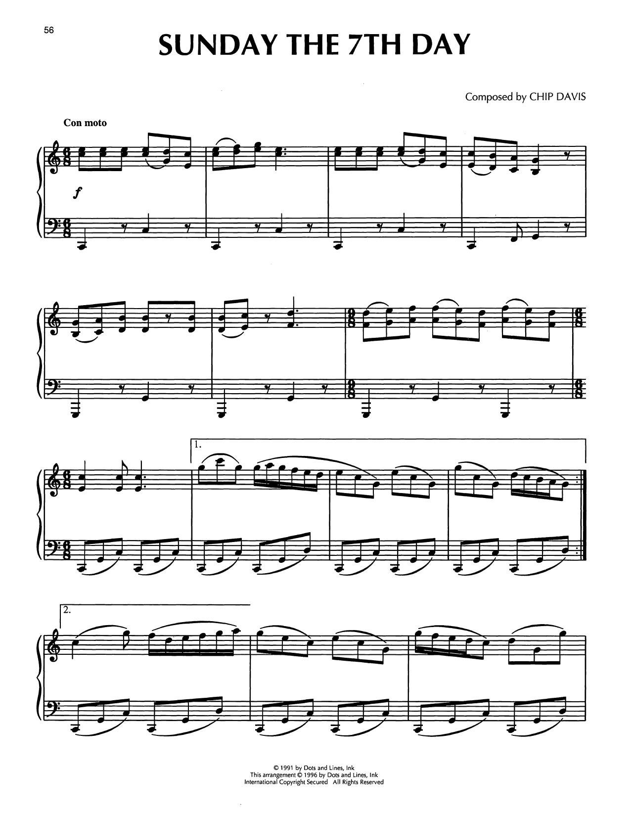 Mannheim Steamroller Sunday The 7th Day sheet music notes and chords arranged for Piano Solo
