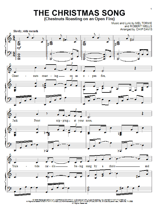 Mannheim Steamroller The Christmas Song (Chestnuts Roasting On An Open Fire) sheet music notes and chords arranged for Piano, Vocal & Guitar Chords (Right-Hand Melody)