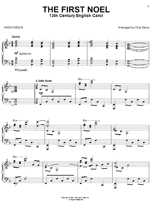 Mannheim Steamroller The First Noel sheet music notes and chords arranged for Piano Solo