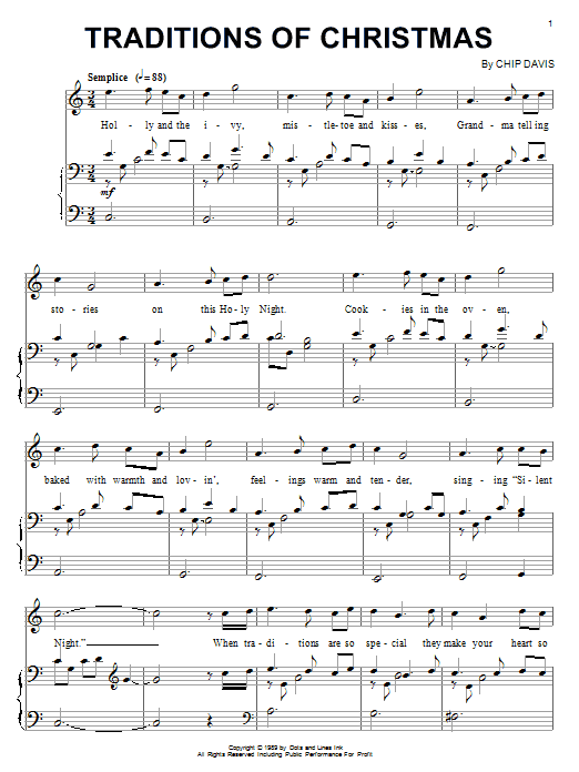 Mannheim Steamroller Traditions Of Christmas sheet music notes and chords arranged for Piano Solo
