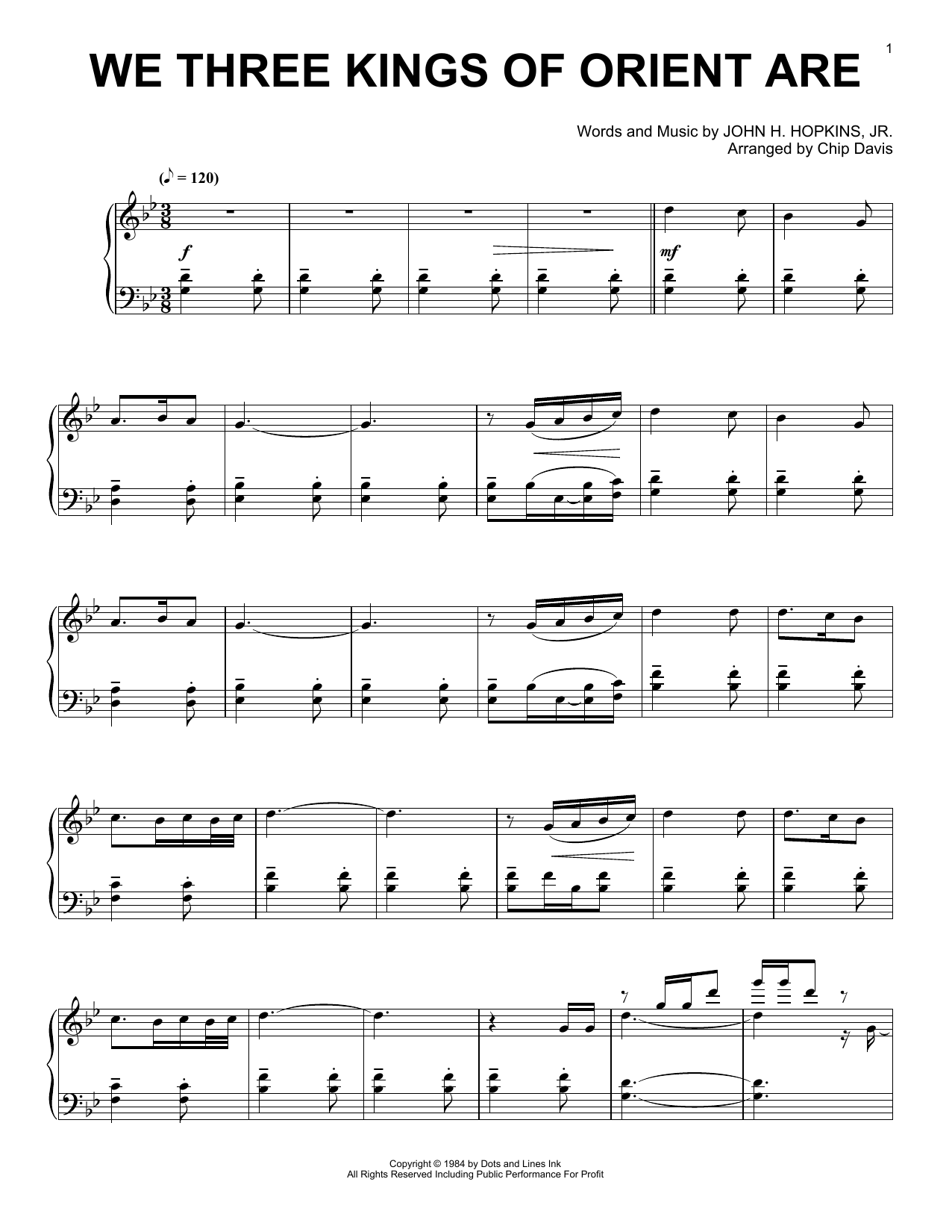 Mannheim Steamroller We Three Kings Of Orient Are sheet music notes and chords arranged for Piano Solo