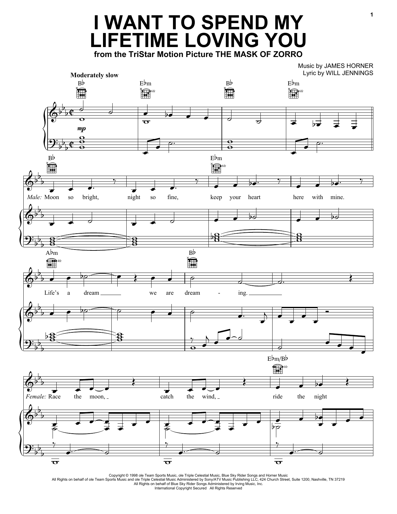 Marc Anthony and Tina Arena I Want To Spend My Lifetime Loving You sheet music notes and chords arranged for Piano, Vocal & Guitar Chords (Right-Hand Melody)