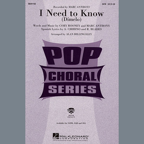 Easily Download Marc Anthony Printable PDF piano music notes, guitar tabs for  SATB Choir. Transpose or transcribe this score in no time - Learn how to play song progression.