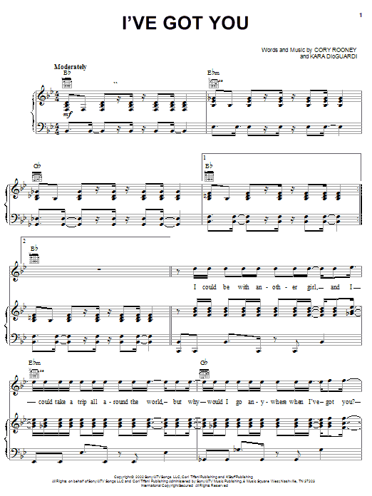 Marc Anthony I've Got You sheet music notes and chords arranged for Piano, Vocal & Guitar Chords (Right-Hand Melody)