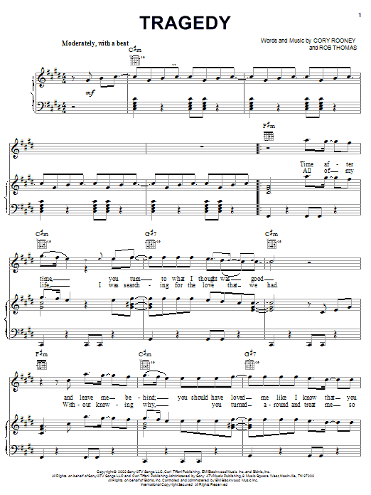 Marc Anthony Tragedy sheet music notes and chords arranged for Piano, Vocal & Guitar Chords (Right-Hand Melody)