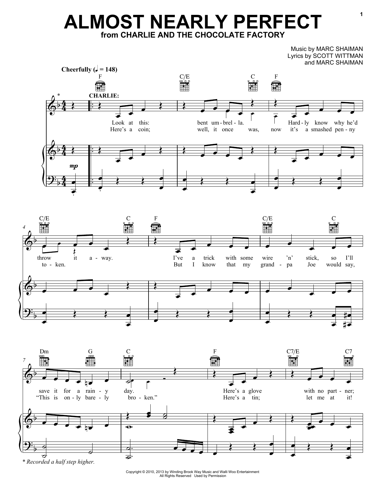 Marc Shaiman & Scott Wittman Almost Nearly Perfect sheet music notes and chords arranged for Piano, Vocal & Guitar Chords (Right-Hand Melody)