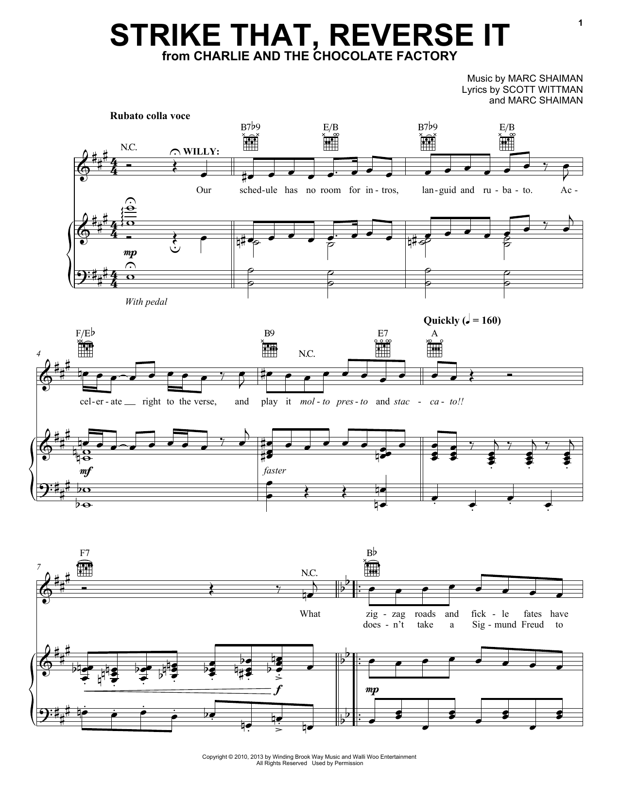 Marc Shaiman & Scott Wittman Strike That, Reverse It sheet music notes and chords arranged for Piano, Vocal & Guitar Chords (Right-Hand Melody)