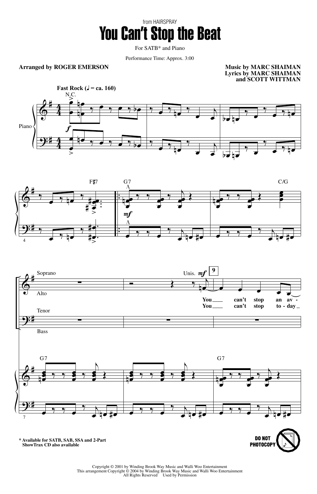 Marc Shaiman & Scott Wittman You Can't Stop The Beat (from Hairspray) (arr. Roger Emerson) sheet music notes and chords arranged for 2-Part Choir