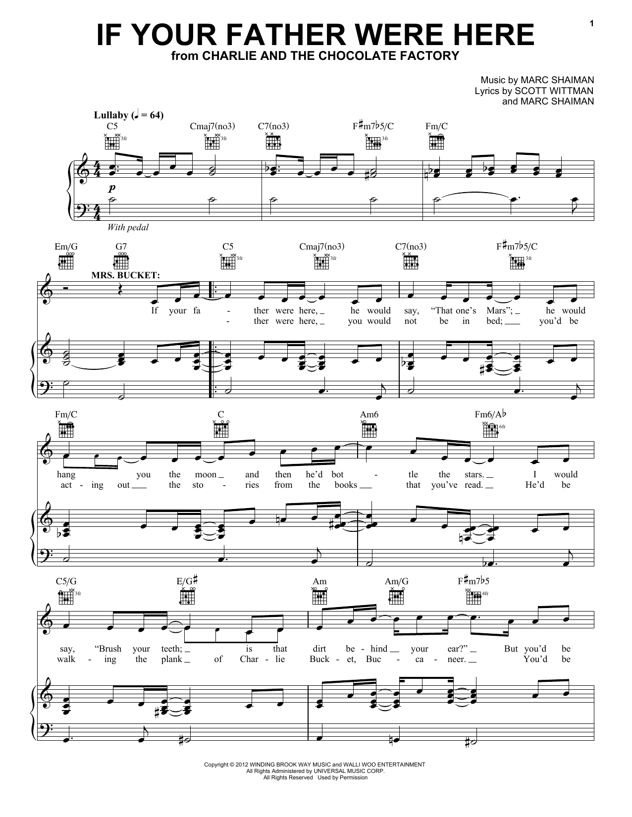 Marc Shaiman If Your Father Were Here sheet music notes and chords arranged for Piano & Vocal