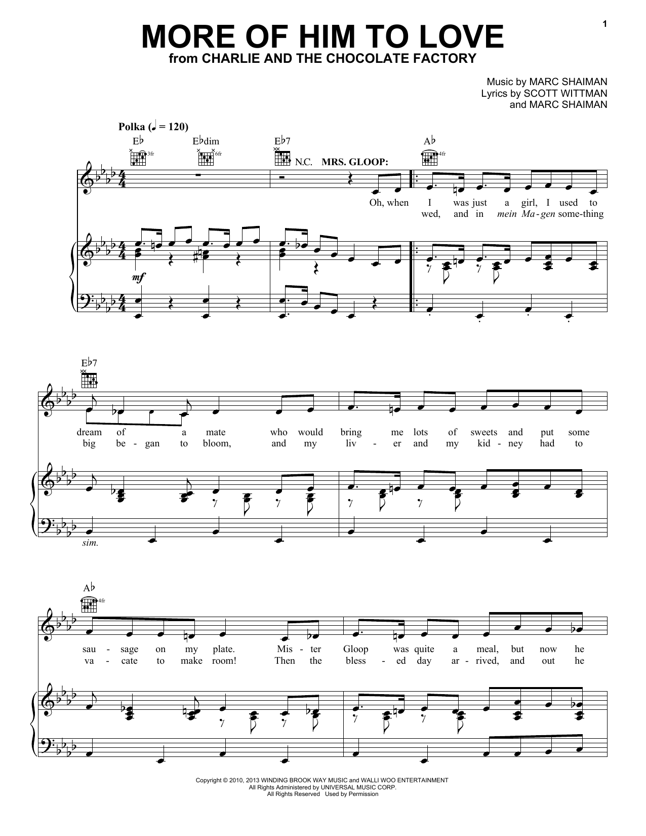 Marc Shaiman More Of Him To Love sheet music notes and chords arranged for Piano & Vocal
