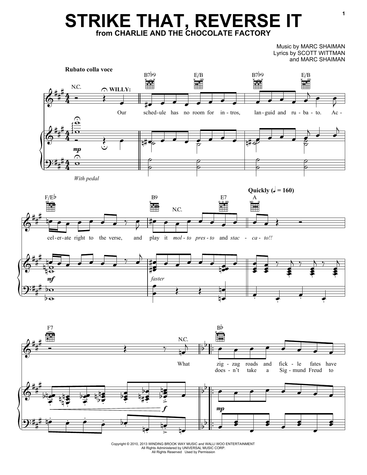 Marc Shaiman Strike That, Reverse It sheet music notes and chords arranged for Piano & Vocal