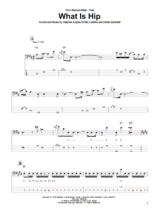 Marcus Miller What Is Hip sheet music notes and chords arranged for Bass Guitar Tab