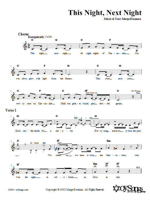 Marge Eiseman This Night, Next Night sheet music notes and chords arranged for Lead Sheet / Fake Book