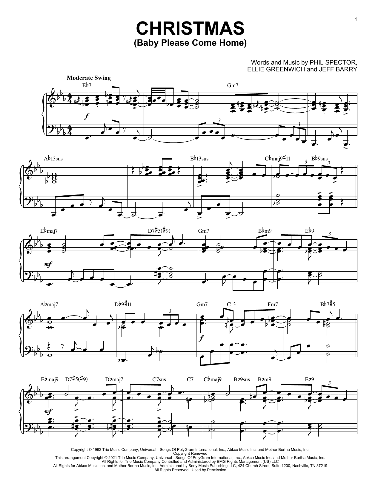 Mariah Carey Christmas (Baby Please Come Home) [Jazz version] (arr. Brent Edstrom) sheet music notes and chords arranged for Piano Solo