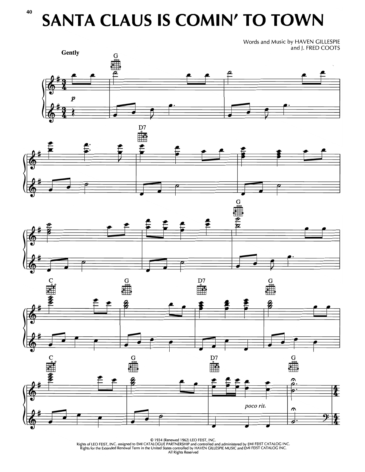 Mariah Carey Santa Claus Is Comin' To Town sheet music notes and chords arranged for Piano, Vocal & Guitar Chords (Right-Hand Melody)