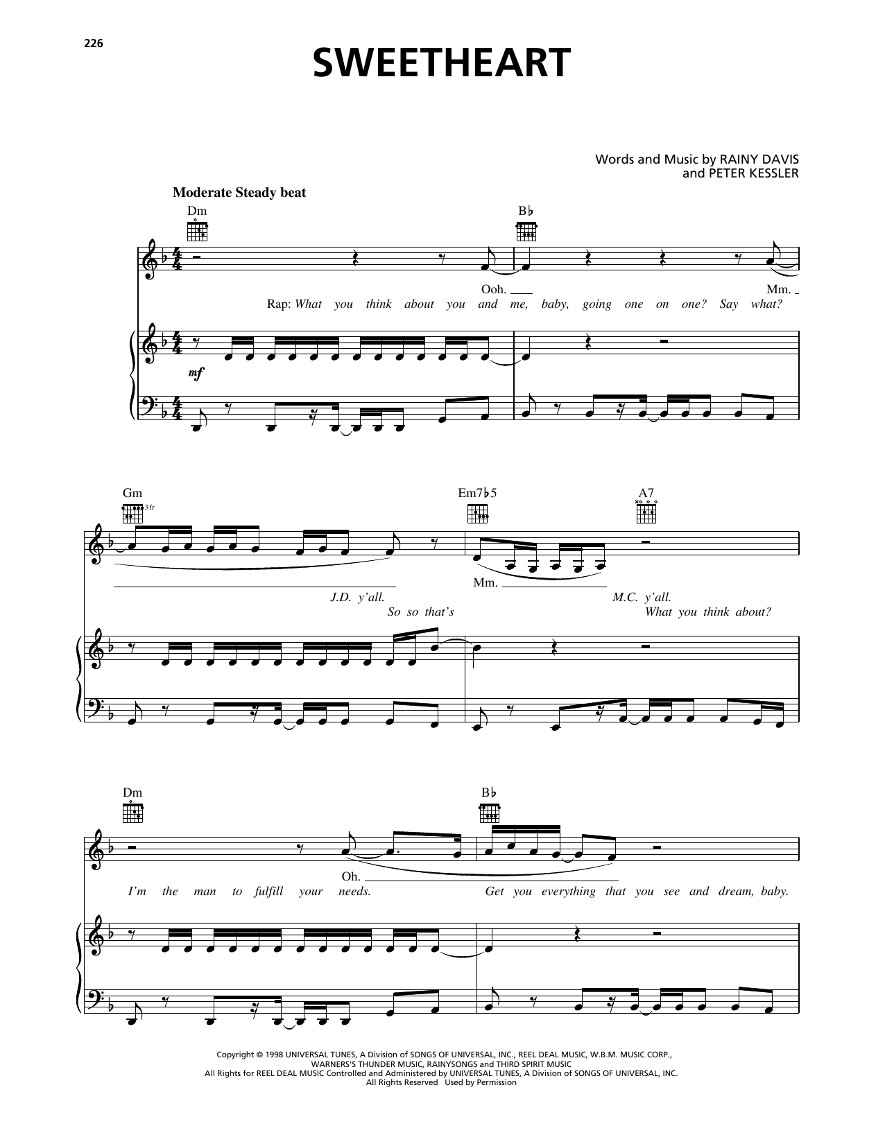 Mariah Carey Sweetheart sheet music notes and chords arranged for Piano, Vocal & Guitar Chords (Right-Hand Melody)
