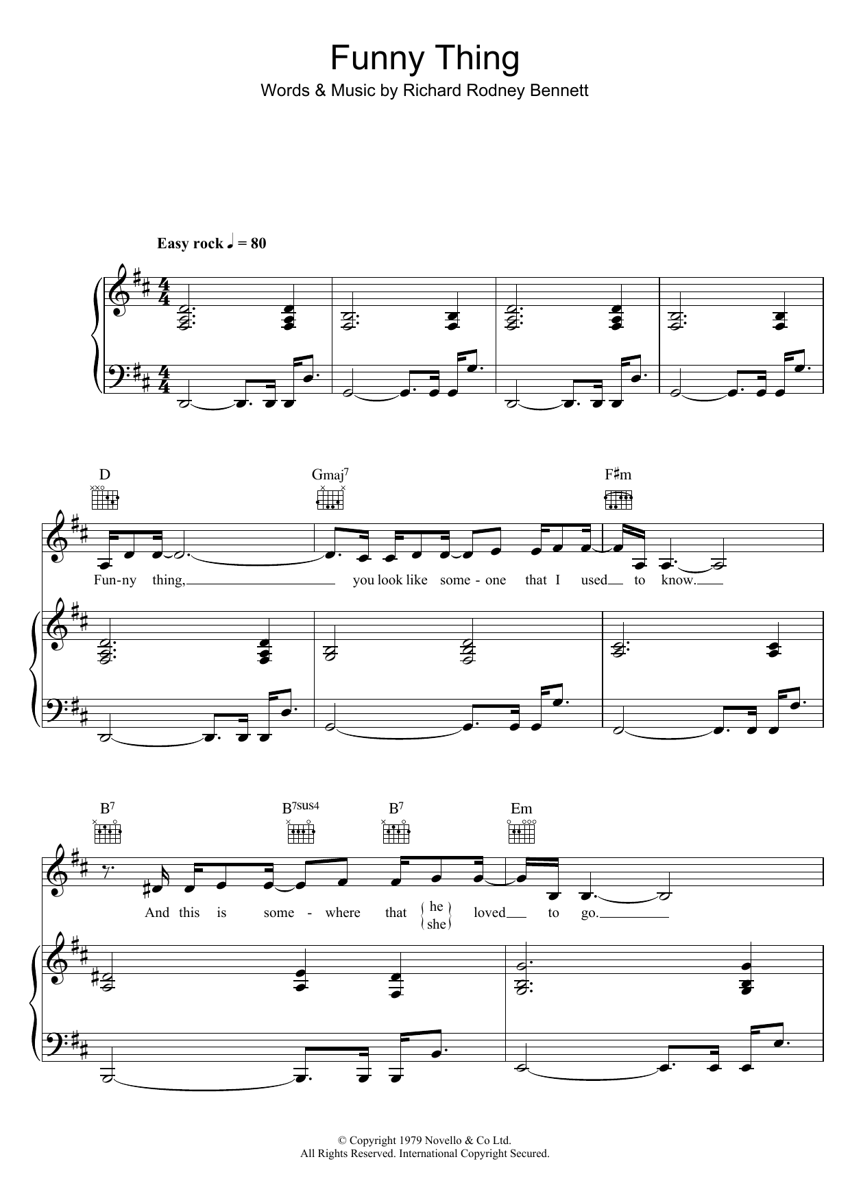 Marian Montgomery Funny Thing sheet music notes and chords arranged for Piano, Vocal & Guitar Chords