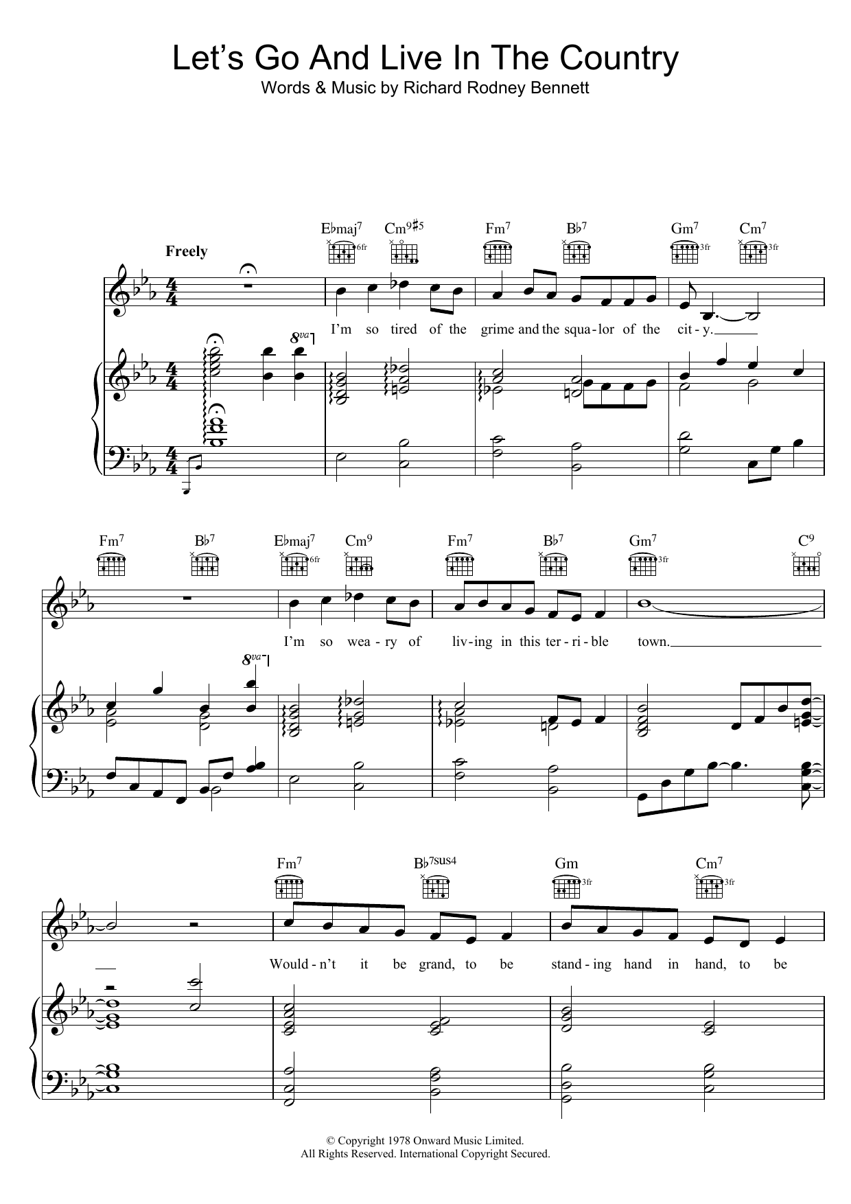 Marian Montgomery Let's Go And Live In The Country sheet music notes and chords arranged for Piano, Vocal & Guitar Chords