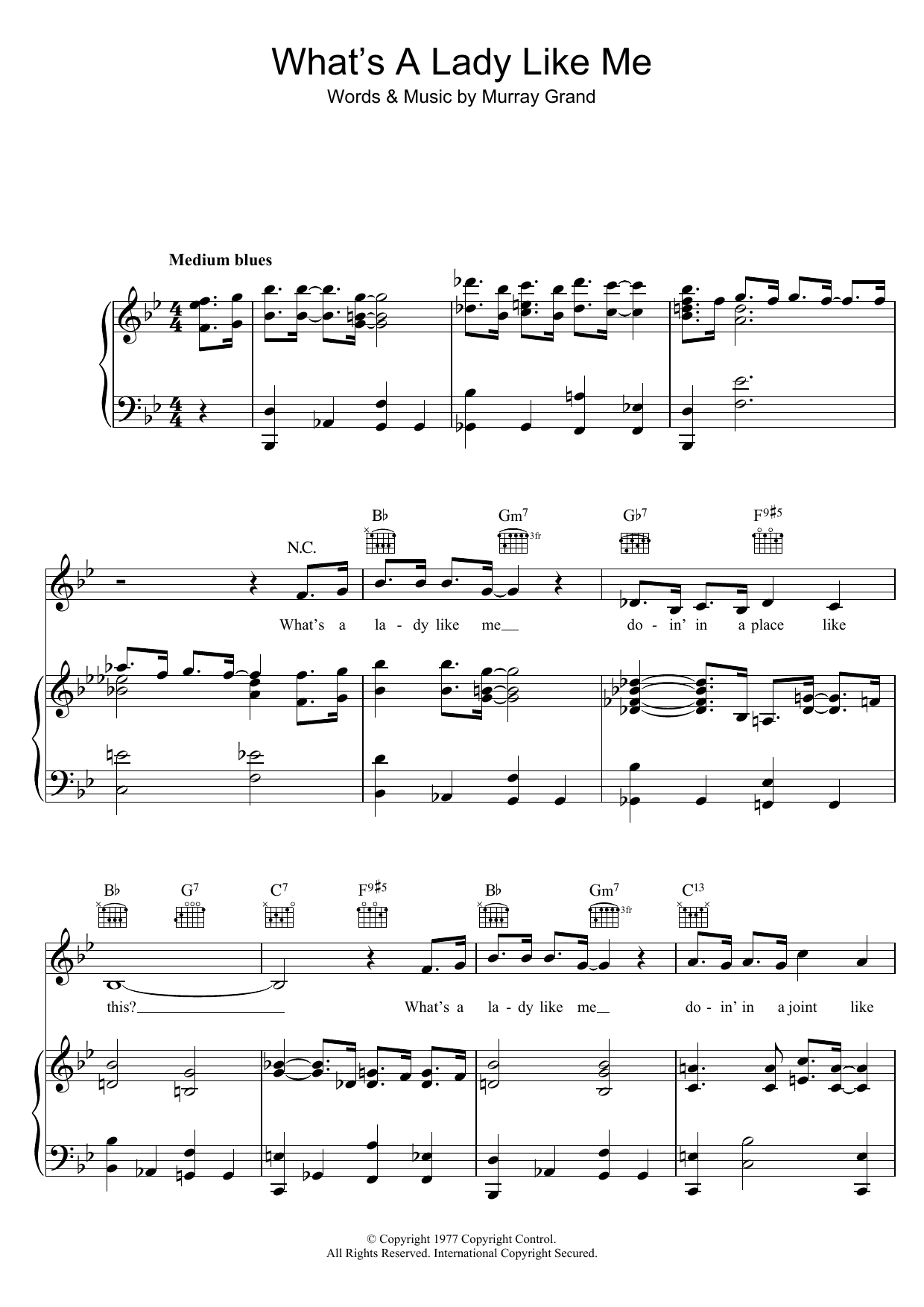 Marian Montgomery What's A Lady Like Me sheet music notes and chords arranged for Piano, Vocal & Guitar Chords