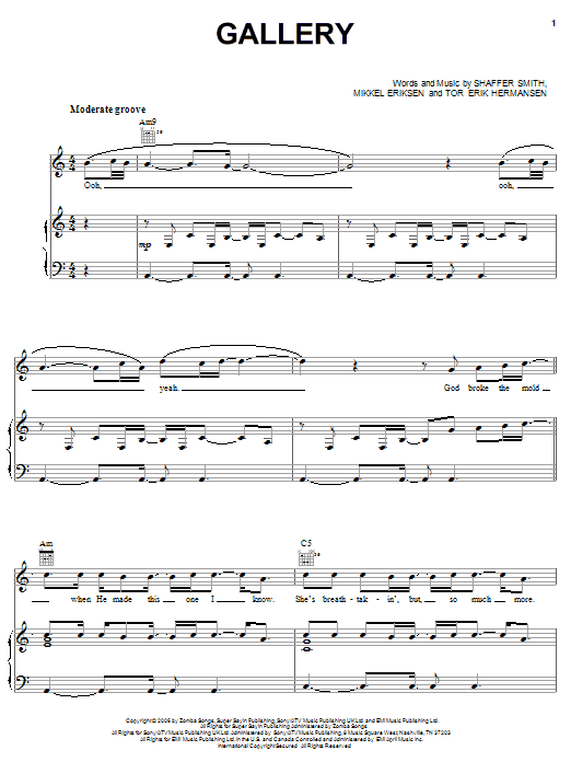 Mario Vazquez Gallery sheet music notes and chords arranged for Piano, Vocal & Guitar Chords (Right-Hand Melody)