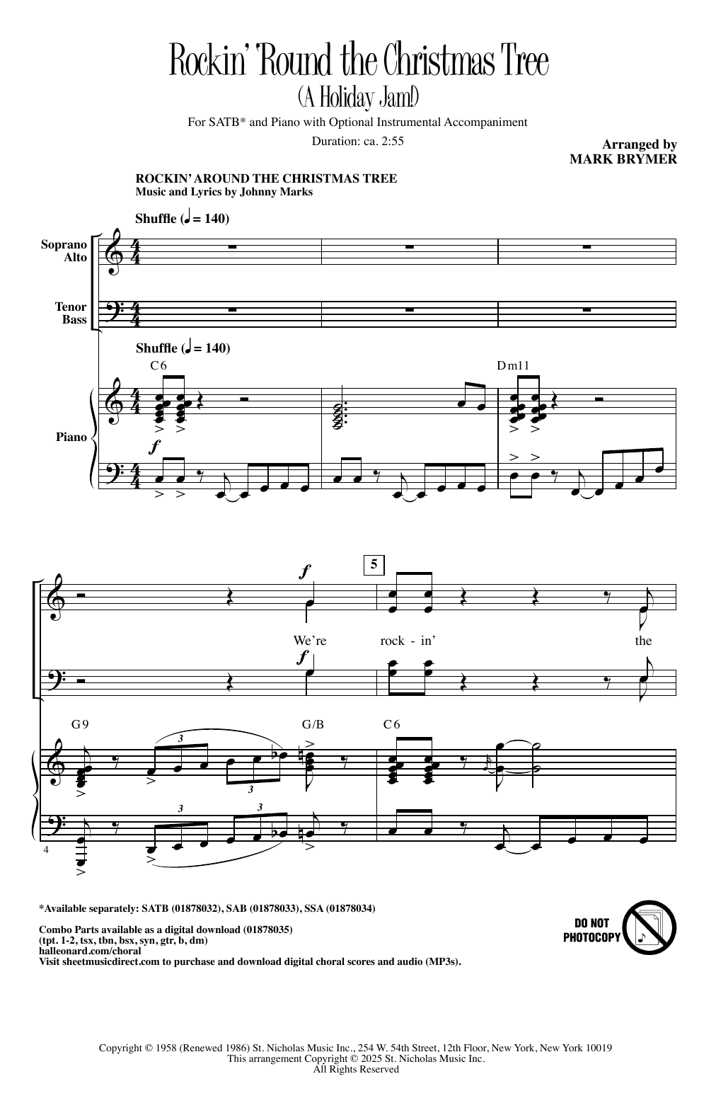 Traditional German Carol O Christmas Tree (arr. Mark Brymer) sheet music notes and chords arranged for SATB Choir
