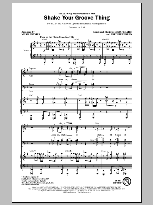 Mark Brymer Shake Your Groove Thing sheet music notes and chords arranged for SATB Choir