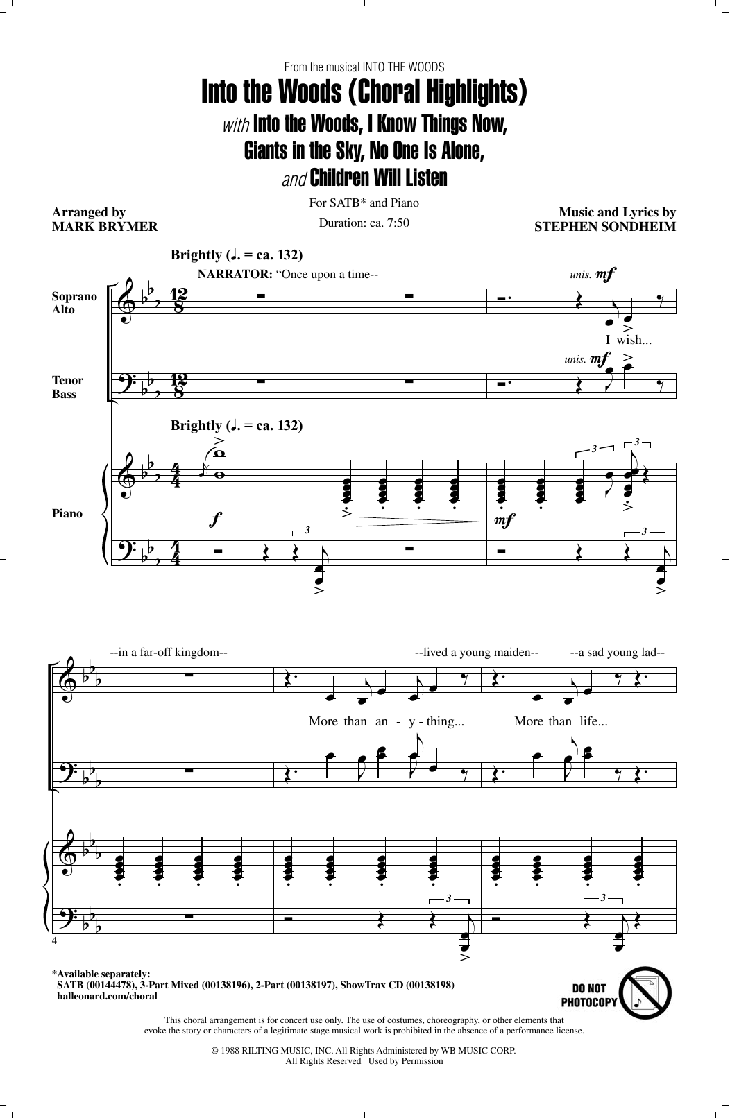 Mark Brymer Act I Opening - Part I sheet music notes and chords arranged for SATB Choir