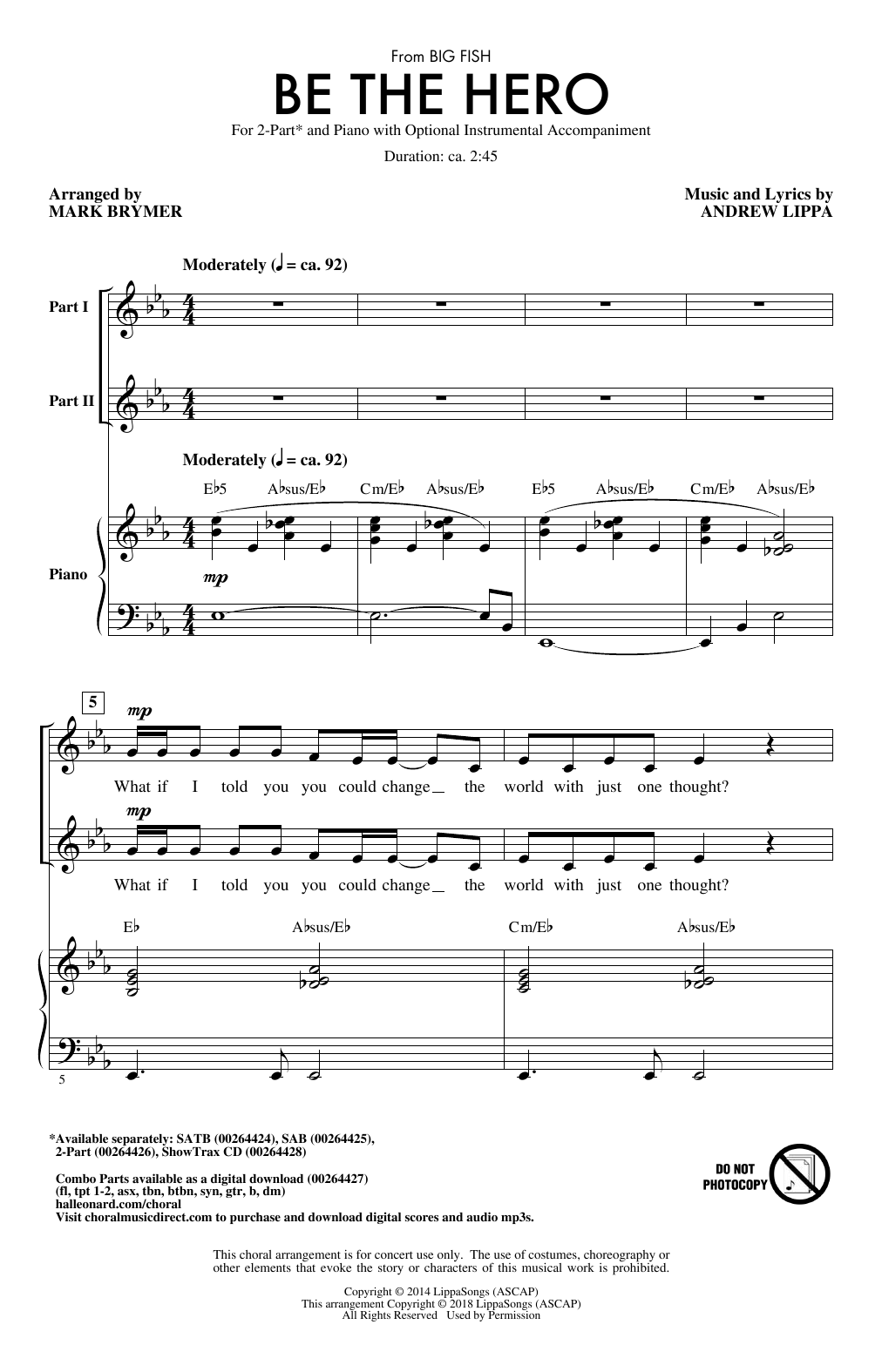 Mark Brymer Be The Hero sheet music notes and chords arranged for SATB Choir