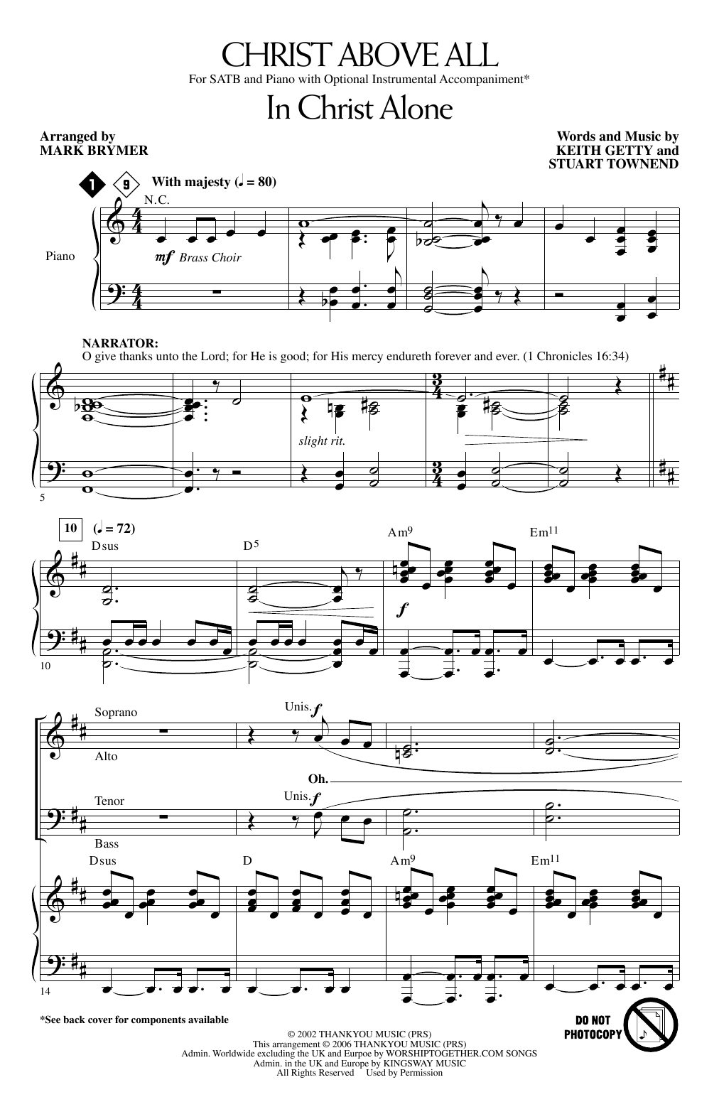 Mark Brymer Christ Above All (A Musical for Easter) sheet music notes and chords arranged for SATB Choir