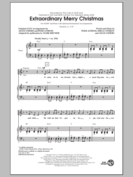 Mark Brymer Extraordinary Merry Christmas sheet music notes and chords arranged for 2-Part Choir