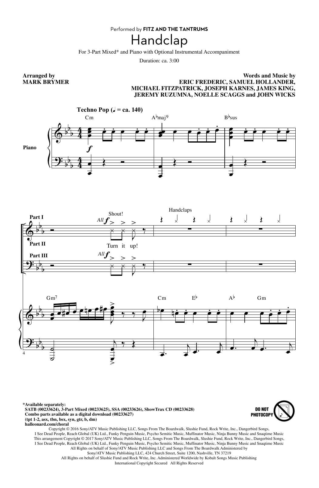 Mark Brymer HandClap (arr. Mark Brymer) sheet music notes and chords arranged for SAB Choir
