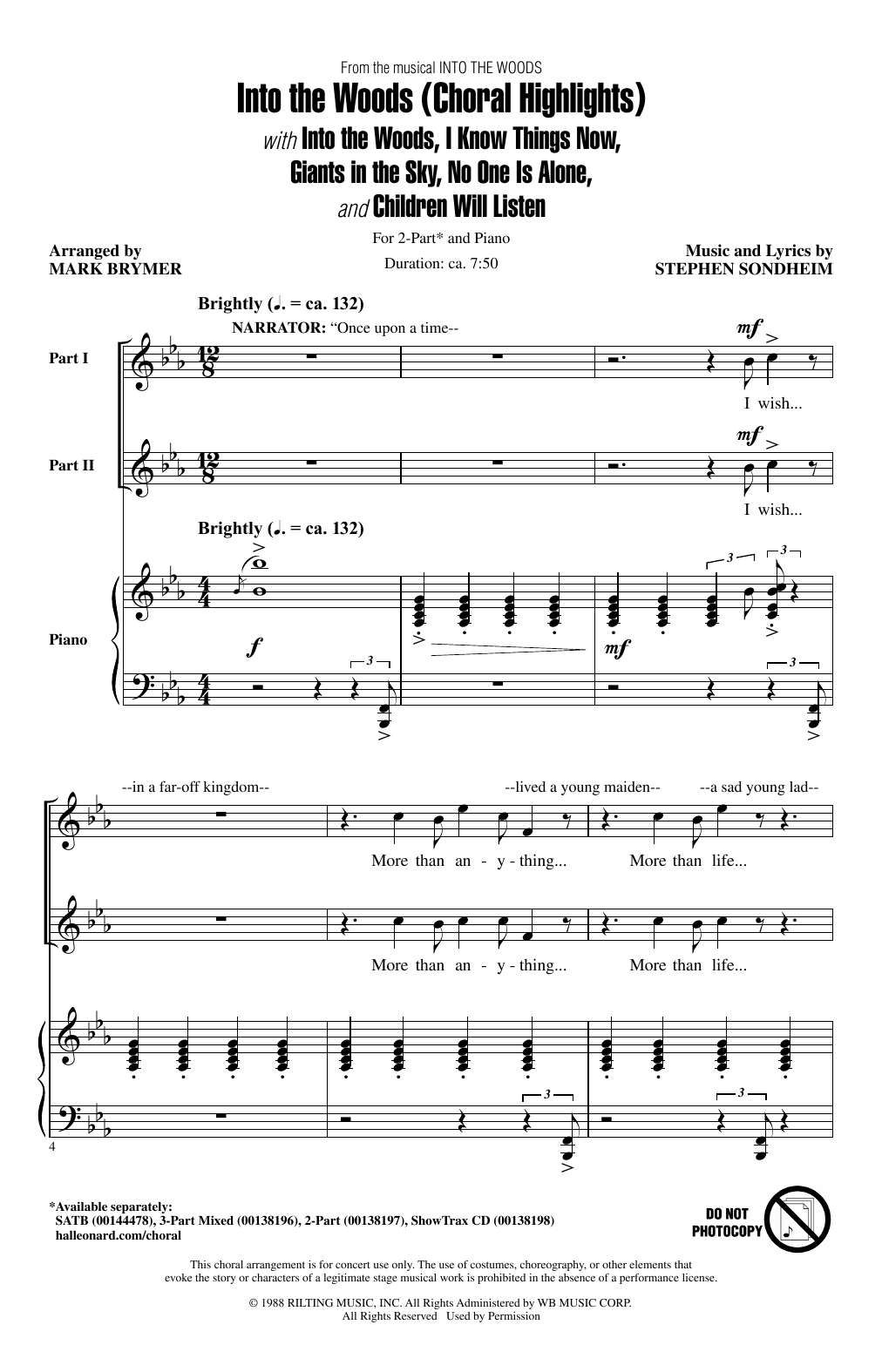 Mark Brymer Into The Woods (Choral Highlights) sheet music notes and chords arranged for 3-Part Mixed Choir