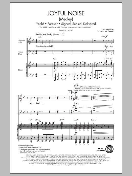 Mark Brymer Joyful Noise (Medley) sheet music notes and chords arranged for SAB Choir
