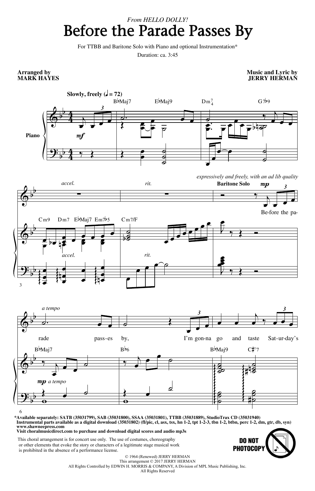 Mark Hayes Before The Parade Passes By sheet music notes and chords arranged for SATB Choir