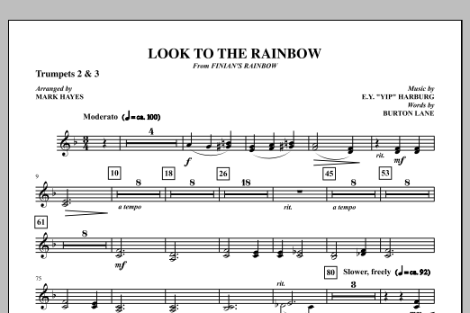 Mark Hayes Look To The Rainbow - Bb Trumpet 2,3 sheet music notes and chords arranged for Choir Instrumental Pak