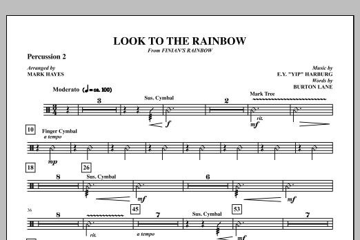 Mark Hayes Look To The Rainbow - Percussion 2 sheet music notes and chords arranged for Choir Instrumental Pak