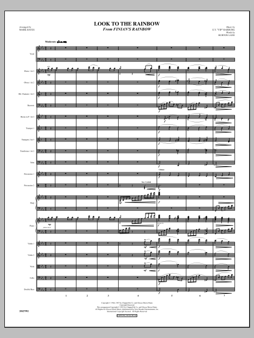 Mark Hayes Look To The Rainbow - Score sheet music notes and chords arranged for Choir Instrumental Pak