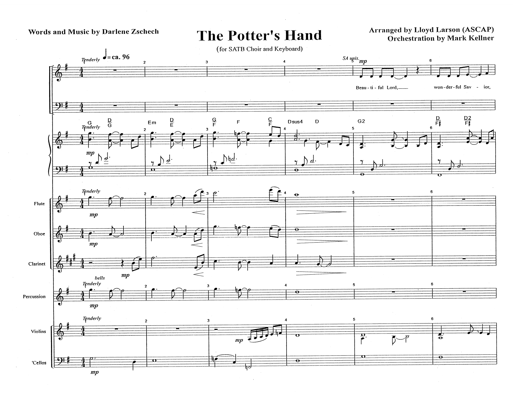 Mark Kellner The Potter's Hand - Full Score sheet music notes and chords arranged for Choir Instrumental Pak