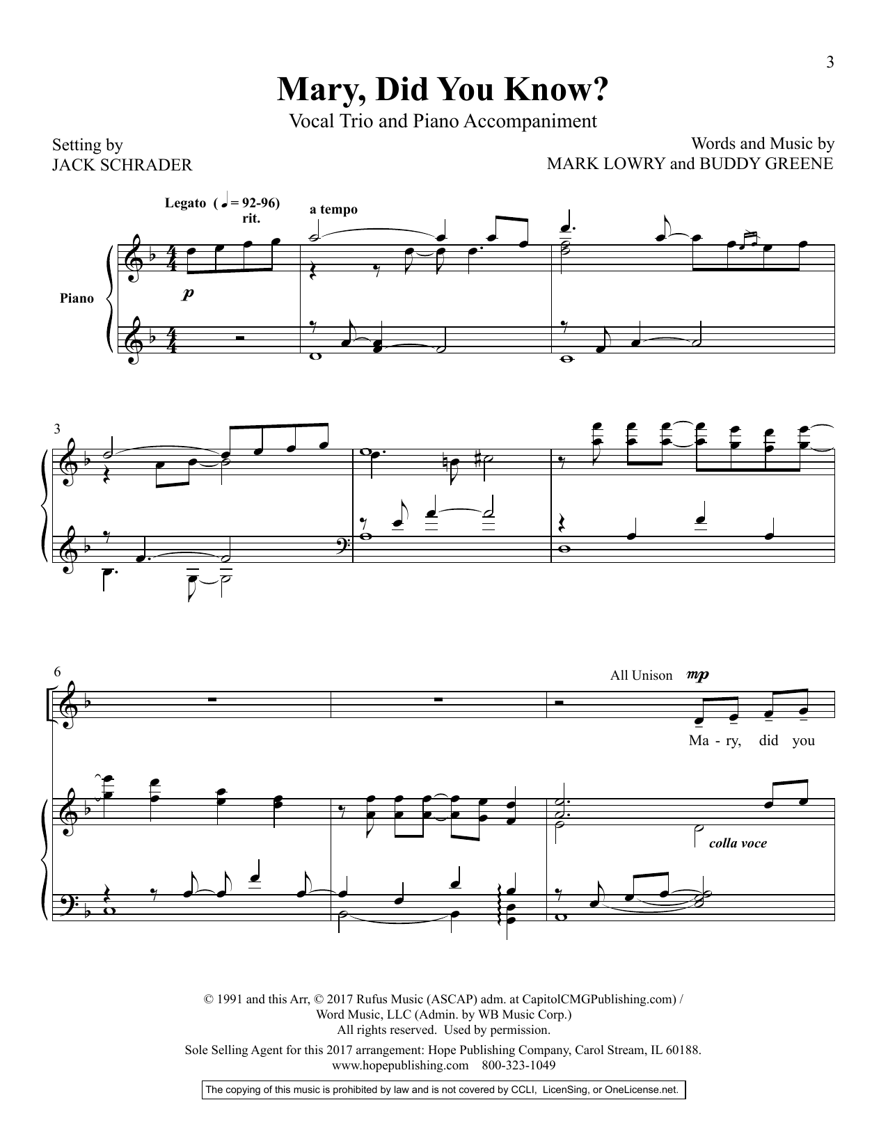 Mark Lowry Mary, Did You Know? (arr. Jack Schrader) sheet music notes and chords arranged for Choir
