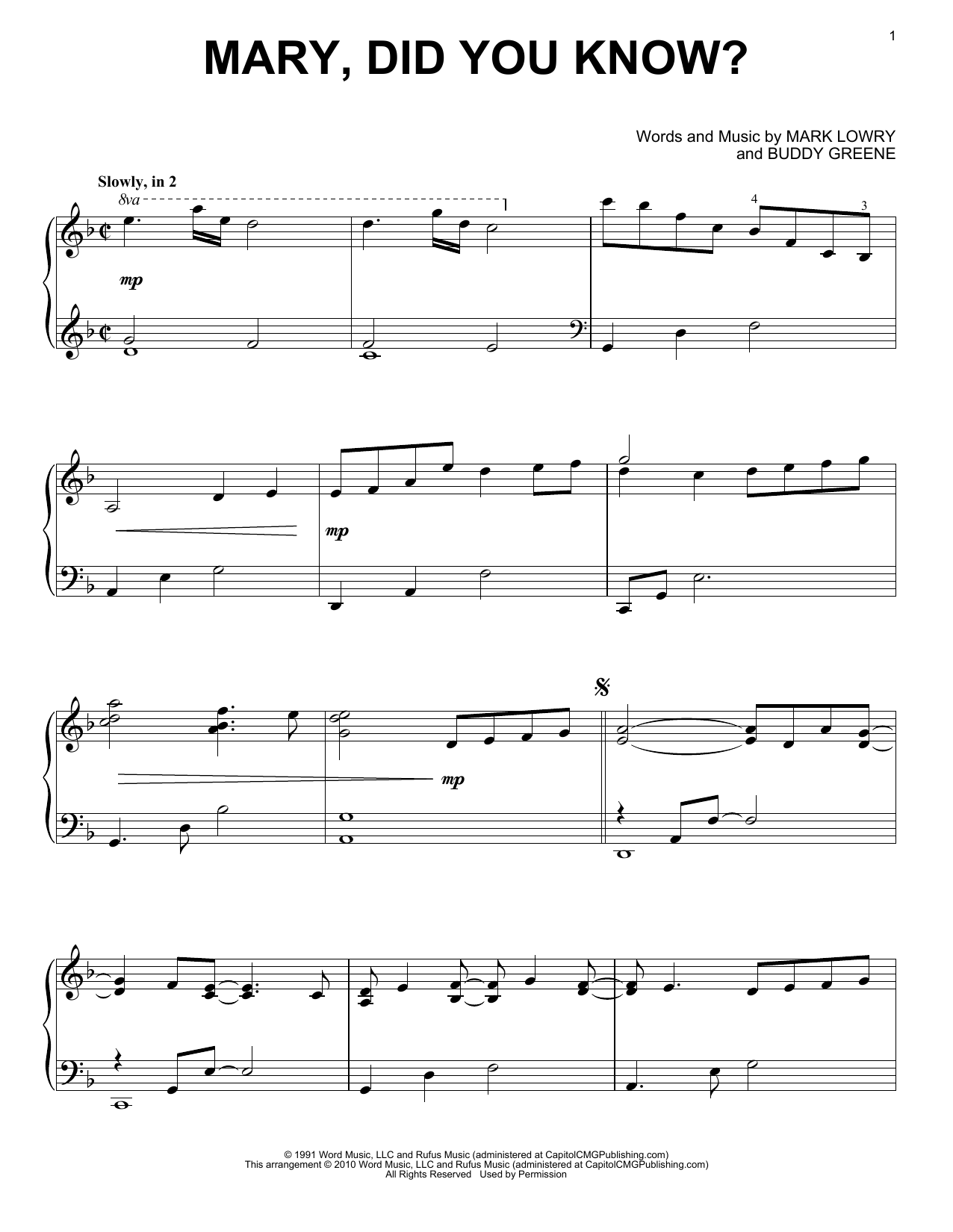 Mark Lowry Mary, Did You Know? sheet music notes and chords arranged for Solo Guitar