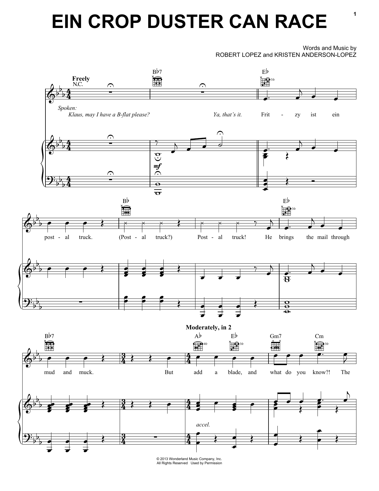 Mark Mancina Ein Crop Duster Can Race sheet music notes and chords arranged for Piano, Vocal & Guitar Chords (Right-Hand Melody)