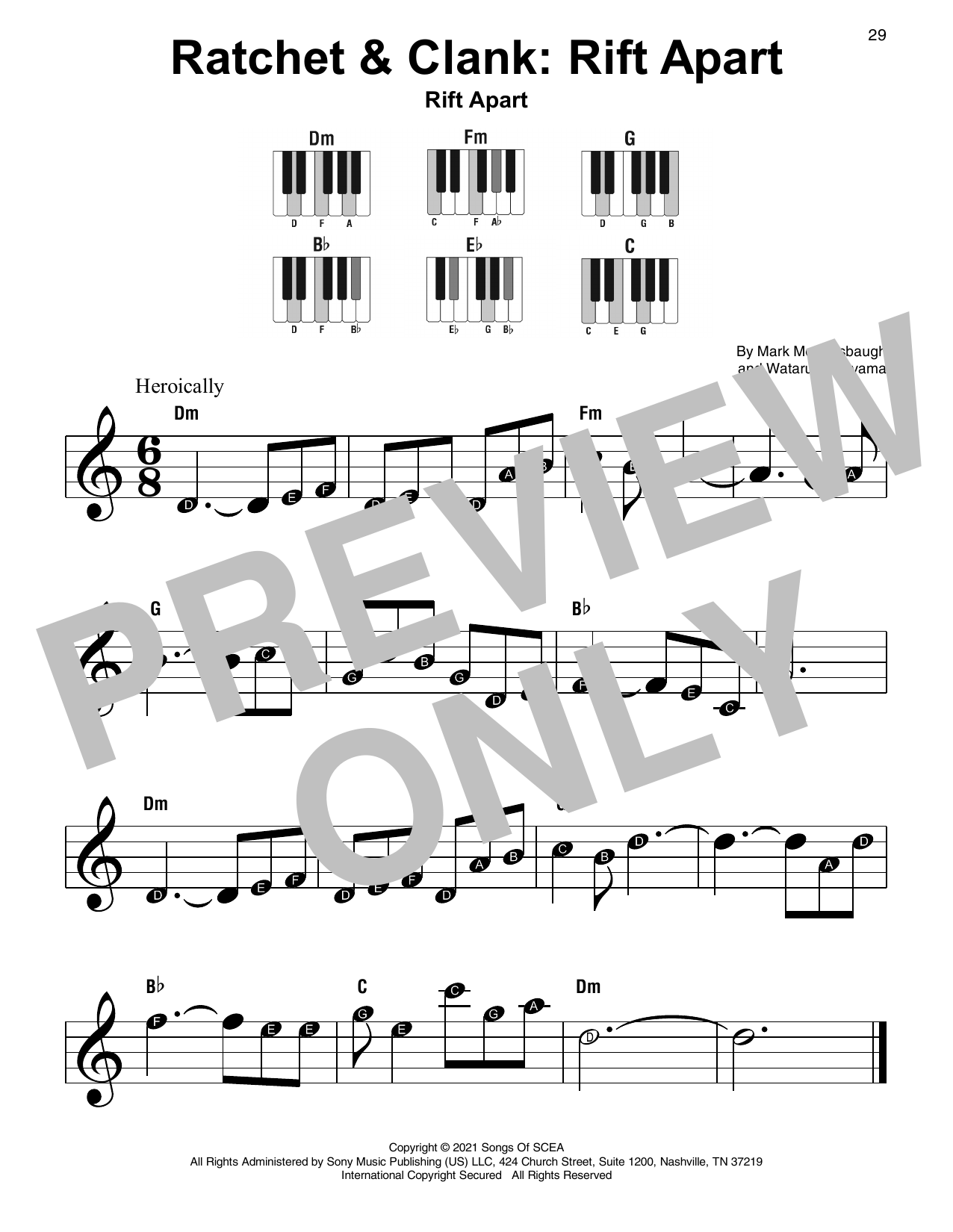 Mark Mothersbaugh & Wataru Hokoyama Rift Apart (from Ratchet & Clank) sheet music notes and chords arranged for Super Easy Piano
