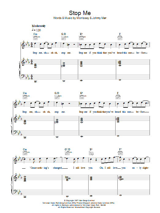 Mark Ronson Stop Me If You Think You've Heard This One Before sheet music notes and chords arranged for Piano, Vocal & Guitar Chords