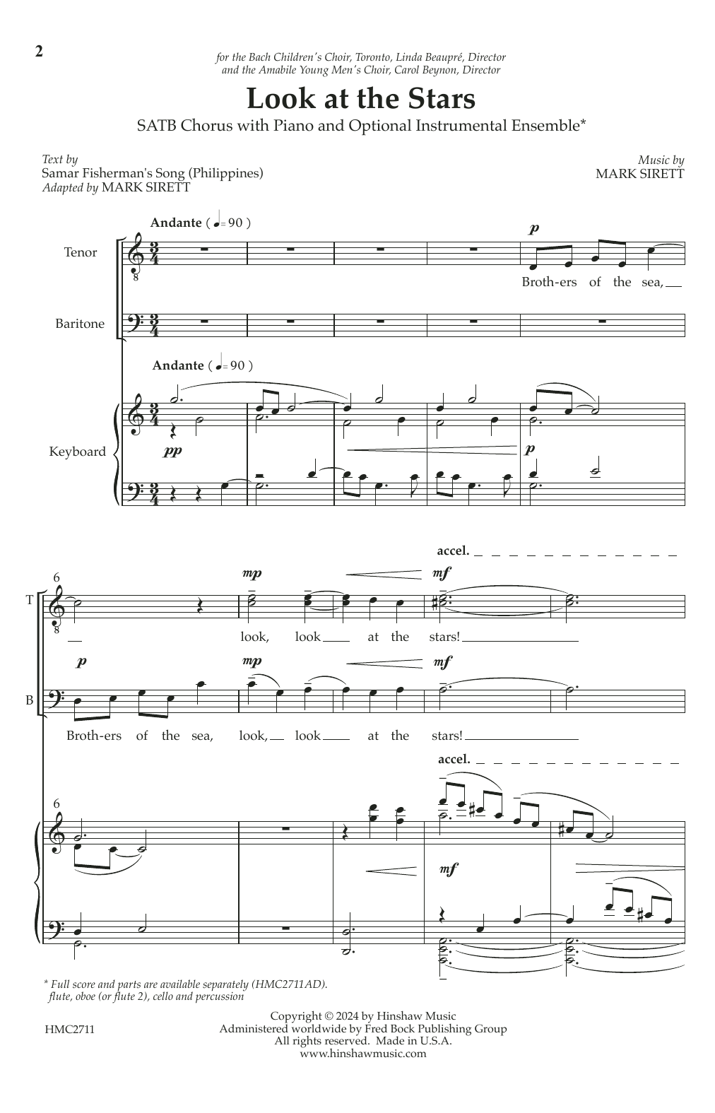 Mark Sirett Look At The Stars sheet music notes and chords arranged for SATB Choir
