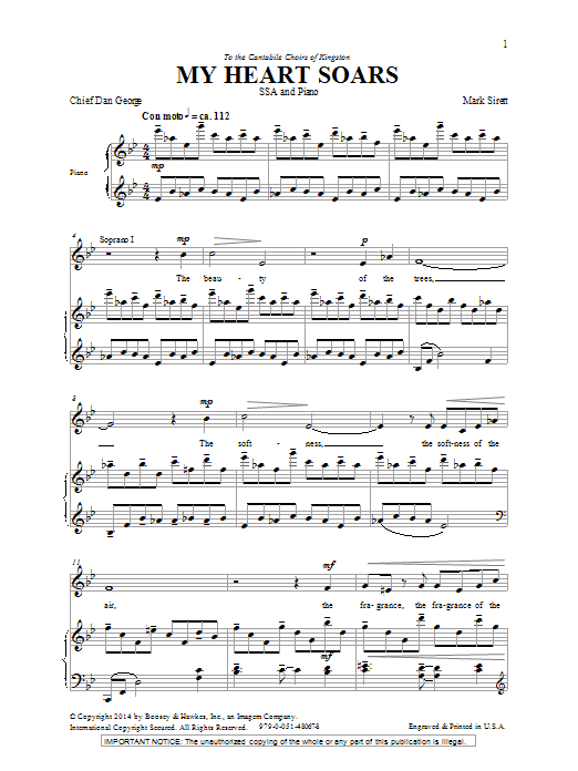 Mark Sirett My Heart Soars sheet music notes and chords arranged for SSA Choir