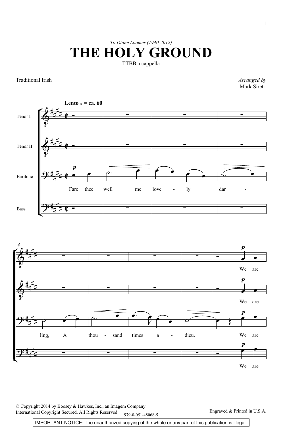 Mark Sirett The Holy Ground sheet music notes and chords arranged for TTBB Choir