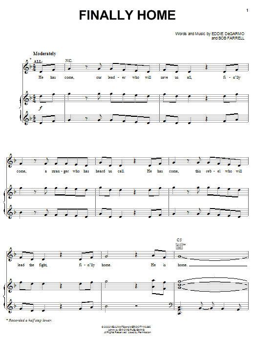 Mark Stuart Finally Home sheet music notes and chords arranged for Piano, Vocal & Guitar Chords (Right-Hand Melody)