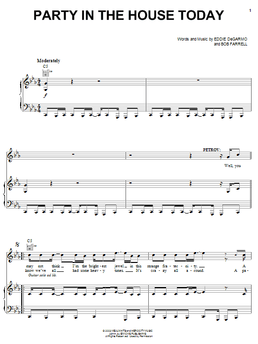 Mark Stuart Party In The House Today sheet music notes and chords arranged for Piano, Vocal & Guitar Chords (Right-Hand Melody)