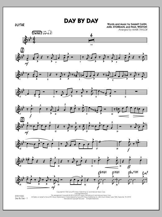 Mark Taylor Day by Day - Guitar sheet music notes and chords arranged for Jazz Ensemble